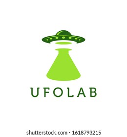 ufo lab illustration logo template