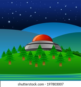 UFO landed or crashed on a mountain