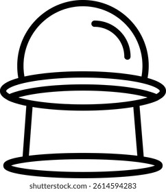 UFO Landing Line Vector Icon Design