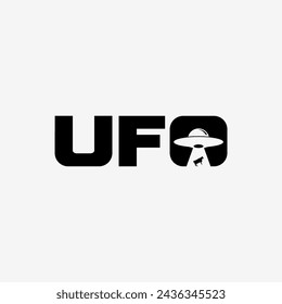 UFO LETTERING WORD MARK ALIEN LOGO VECTOR ICON ILLUSTRATION