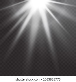 UFO light beam isolated on transparnt background. Vector illustration