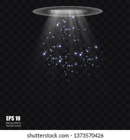 UFO light beam isolated on transparnt background. Vector illustration