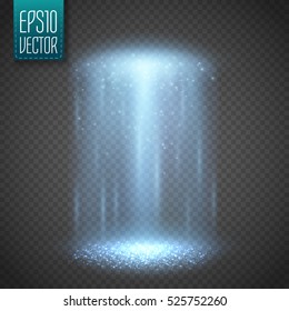 UFO Light Beam Isolated On Transparnt Background. Vector Illustration