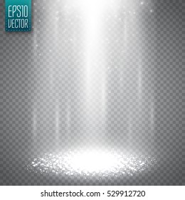 UFO light beam isolated on transparent background. Magic spotlight. Vector illustration