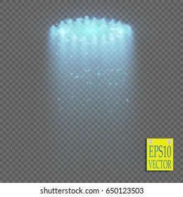 UFO light beam isolated on transparnt background. Vector illustration