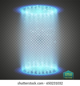 UFO light beam isolated on transparnt background. Vector illustration