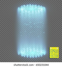 UFO light beam isolated on transparnt background. Vector illustration