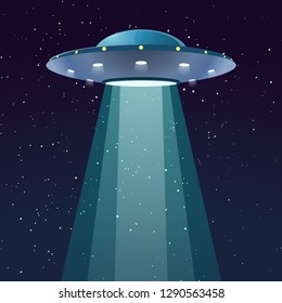 ufo with light at night