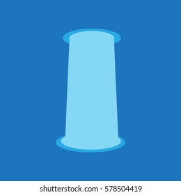 UFO light vector. Alien sky beams. Ufo spaceship with beam