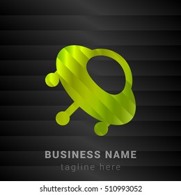 UFO Lime Green and Black silk fashion premium icon / Logo