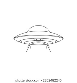 UFO line art for coloring book vector