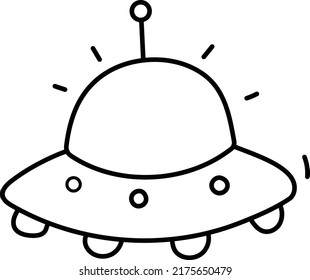 UFO Line Art Illustration | SVG svg