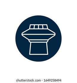 Ufo line block style icon of Space futuristic cosmos outside universe astronomy adventure and exploration theme Vector illustration