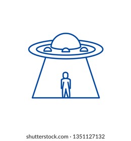 Ufo line icon concept. Ufo flat  vector symbol, sign, outline illustration.