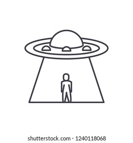 Ufo line icon concept. Ufo vector linear illustration, symbol, sign