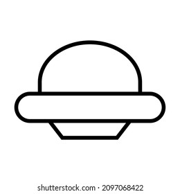 Ufo line icon, flying saucer vector logo isolated on white background