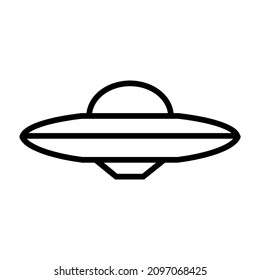 Ufo line icon, flying saucer vector logo isolated on white background