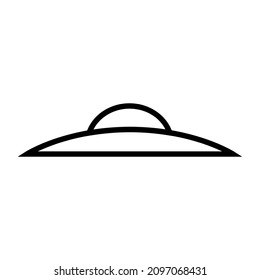 Ufo line icon, flying saucer vector logo isolated on white background