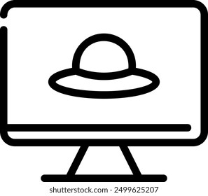 ufo line icon illustration vector