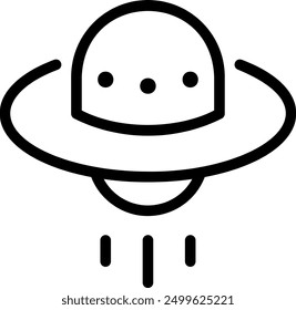 ufo line icon illustration vector