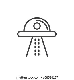 Ufo line icon, outline vector sign, linear style pictogram isolated on white. Symbol, logo illustration. Editable stroke. Pixel perfect vector graphics