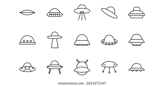 ilustração de pacote de ícone de linha ufo