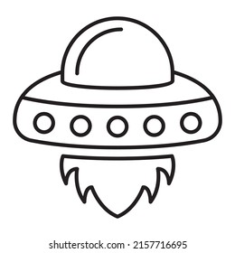 Ufo line icon or simple ufo vector illustration for space icon or logo template