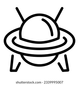 Icono de línea OVNI, símbolo de transporte, símbolo vectorial Flying Saucer sobre fondo blanco, icono de nave espacial Ufo en estilo de contorno para concepto móvil y diseño web. Gráficos vectoriales