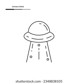 UFO Line Icon Vector Design. 
