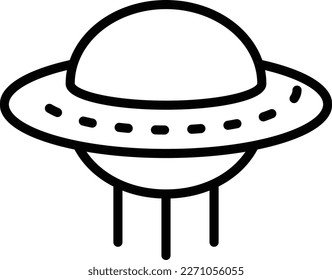 Ufo Line Vector Icon Design