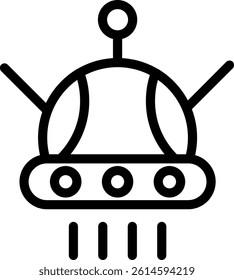 UFO Line Vector Icon Design