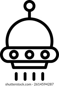 UFO Line Vector Icon Design