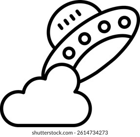 Ufo Line Vector Icon Design