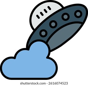 Ufo Line Vector Icon Design