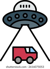 Ufo Line Vector Icon Design