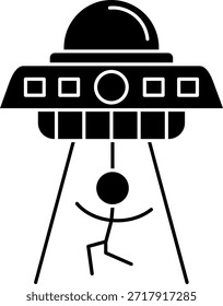 Design de ícone de vetor de linha Ufo