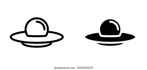 UFO liner icon vector set.