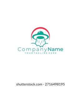 Logotipo OVNI, logotipo de un avión del espacio exterior, diseño simple