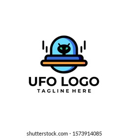 UFO Logo Design Vector Template