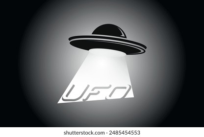 The UFO logo features a flying saucer and a light beam that shines on the UFO letters in the negative space.