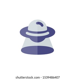 UFO Logo , Flat Style Icon , Vector Illustration