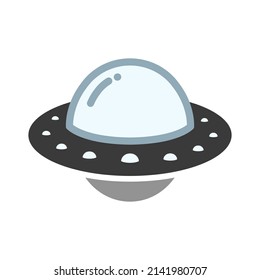UFO Logo Icon alien ship Flat Pictogram vector illustration