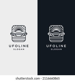 Ufo logo icon flat design template 