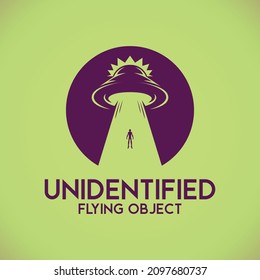 Ufo logo template with simple silhouette style