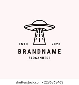 Ufo logo vector icon illustration hipster vintage retro .
