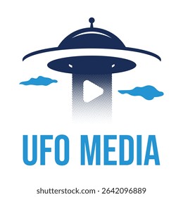 ufo media flat minimalist logo design
