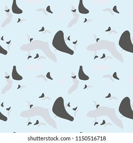 UFO military camouflage seamless pattern in light blue and different shades of grey color. Seamless repeat camo pattern, usable as winter camoflauge urban print, abstract background