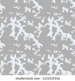 UFO military camouflage seamless pattern in beige and different shades of grey color. Seamless repeat camo pattern, usable as winter camoflauge urban print, abstract background