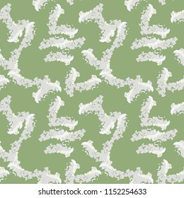 UFO military camouflage seamless pattern in green, grey and beige colors. Seamless repeat camo pattern, usable as spring or summer camoflauge urban print, background, paintball or strikeball masking