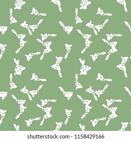 UFO military camouflage seamless pattern in green black and white colors. Seamless repeat camo pattern, spring or summer camoflauge forest print, background, paintball or strikeball